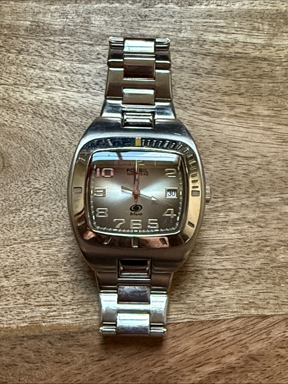 Fossil Men’s Silver Stainless Steel Watch - Champagne Dial- needs battery